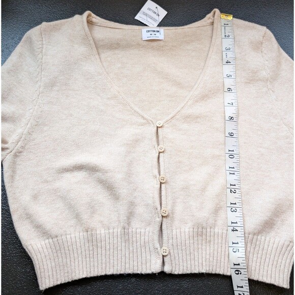 COTTON ON Women's Everfine Crop V-neck Button Front Cardigan Top Stretch Medium - Picture 5 of 9